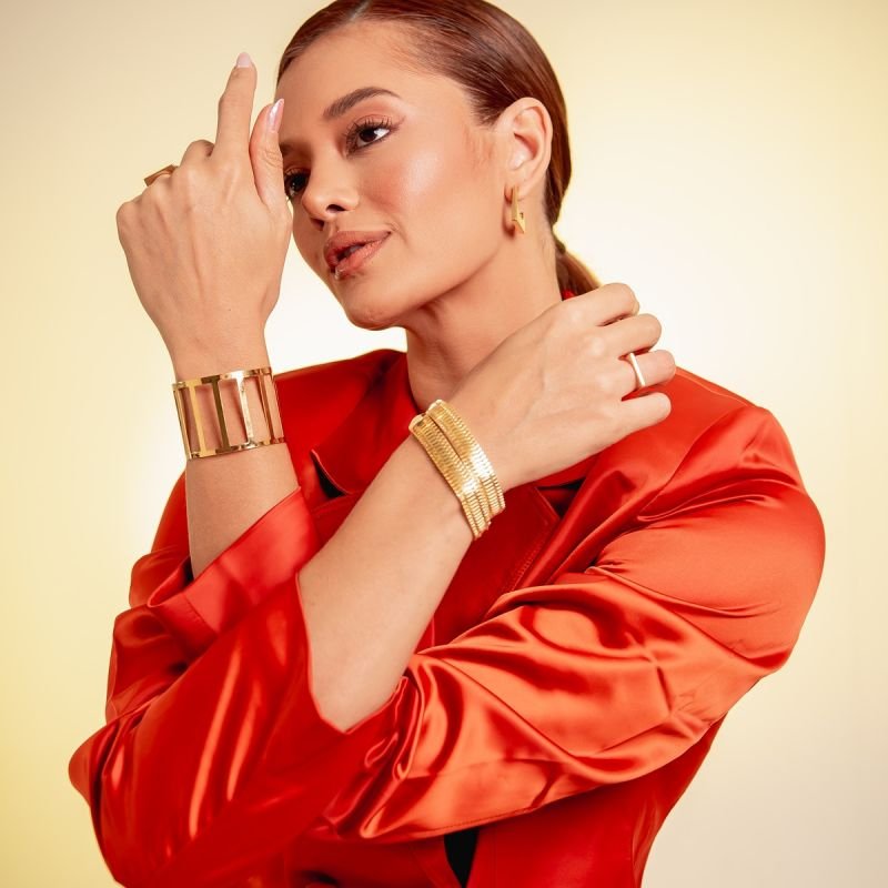 ARGOLA FORMS BANHADO A OURO 18K