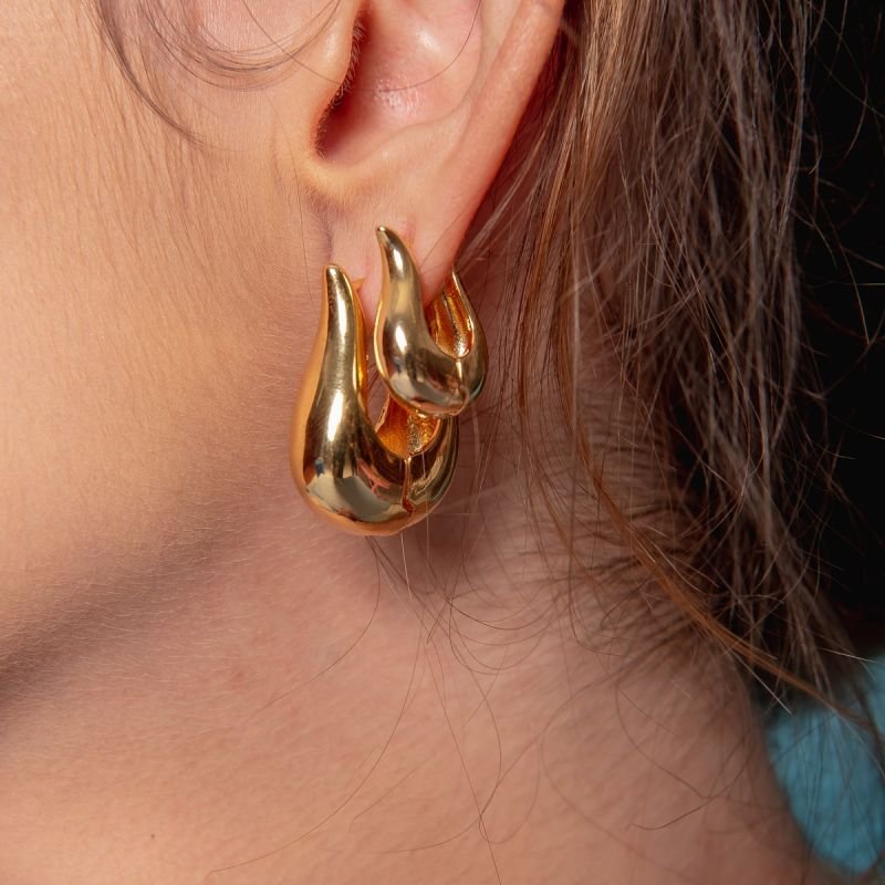 ARGOLA GOTA M ARTICULADA DOURADO FOLHEADO