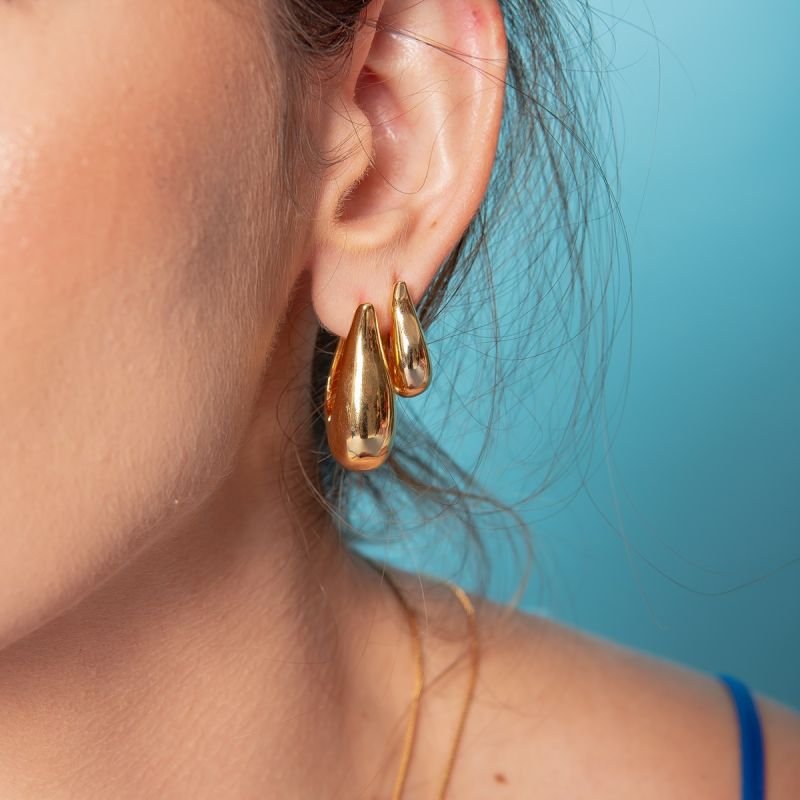 ARGOLA GOTA P ARTICULADA DOURADO FOLHEADO