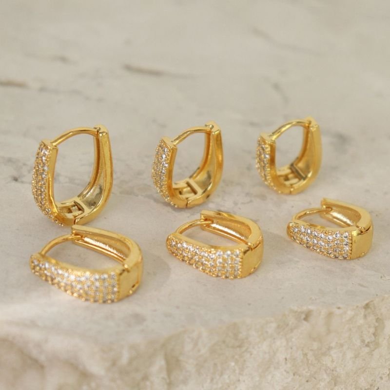 ARGOLA IVY COM ZIRCÔNIA P DOURADO FOLHEADO