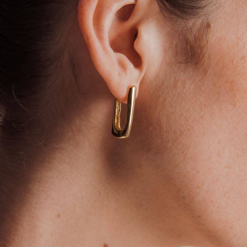 ARGOLA J FIO QUADRADO DOURADO FOLHEADO