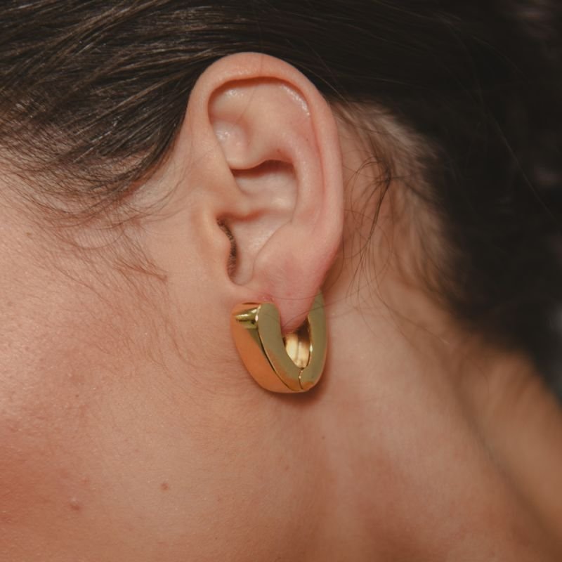 ARGOLA LOV BORDA RETA DOURADO FOLHEADO