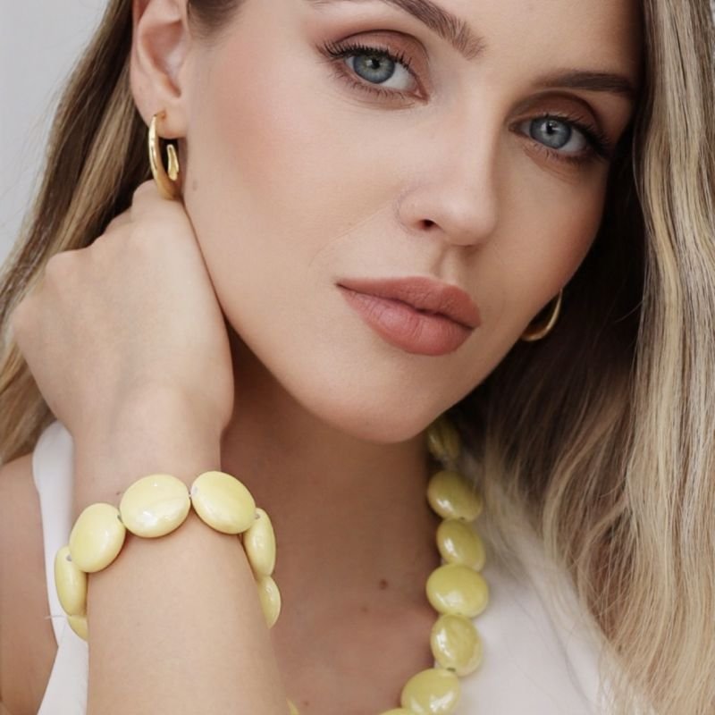 ARGOLA LUNARA BANHADO A OURO 18K