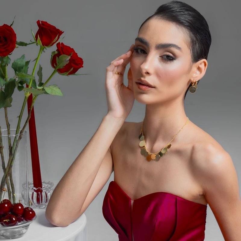 ARGOLA MEDALHA 15MM BANHADO A OURO 18K