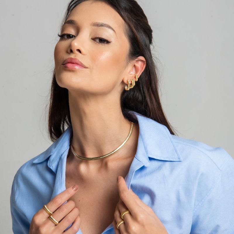 ARGOLA ORLI P BANHADO A OURO 18K