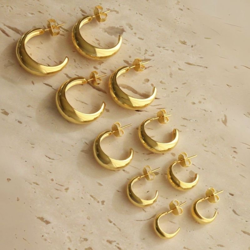 ARGOLA SIENA PP BANHADO A OURO 18K