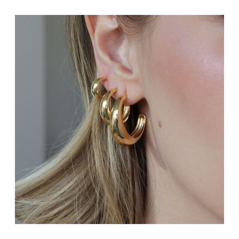 ARGOLA SIENA GG BANHADO A OURO 18K