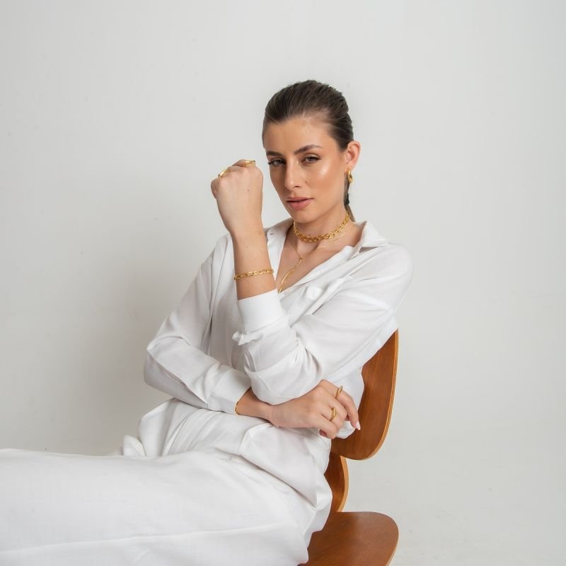 ARGOLA STILLO ABS DOURADO FOLHEADO