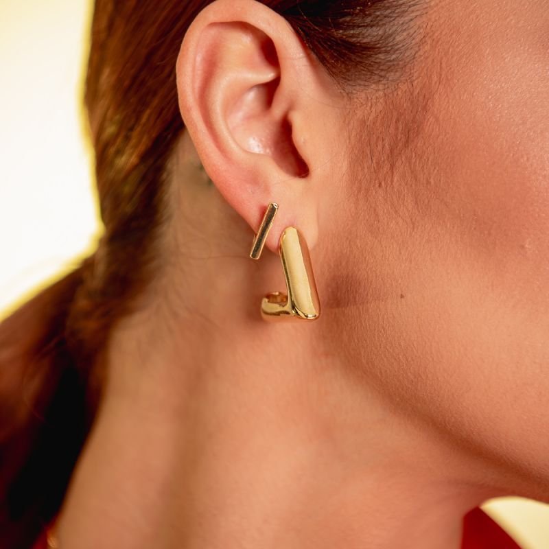 ARGOLA TILLY DOURADO FOLHEADO