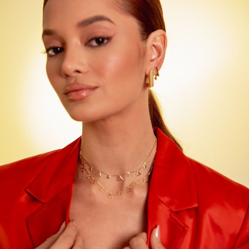 ARGOLA TILLY DOURADO FOLHEADO