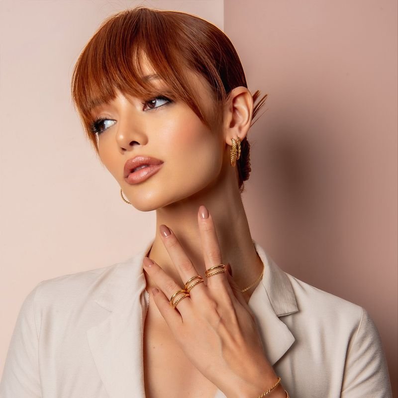 ARGOLA TORCIDINHA P DOURADO FOLHEADO