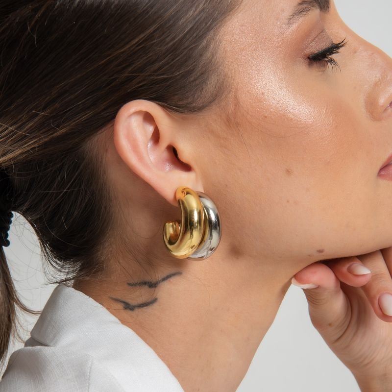 ARGOLA TUBO ABS PRATEADO FOLHEADO