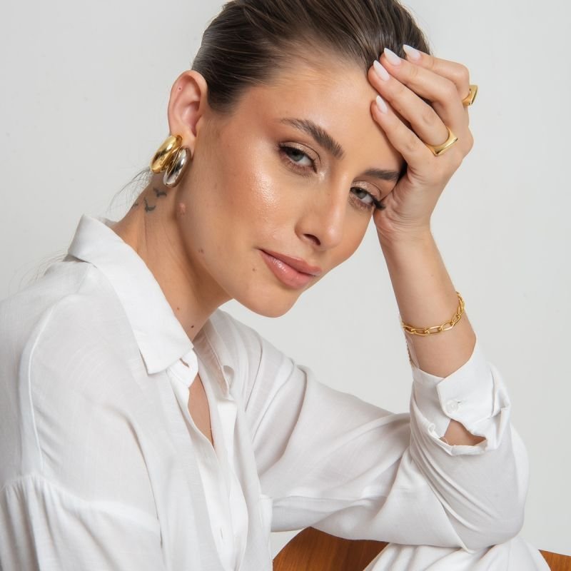 ARGOLA TUBO ABS PRATEADO FOLHEADO