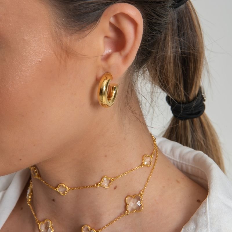 ARGOLA TUBO HARMONY DOURADO FOLHEADO