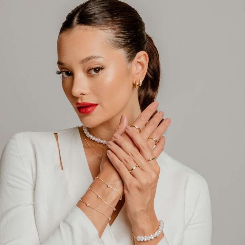 ARGOLA UNA ABS BANHADO A OURO 18K