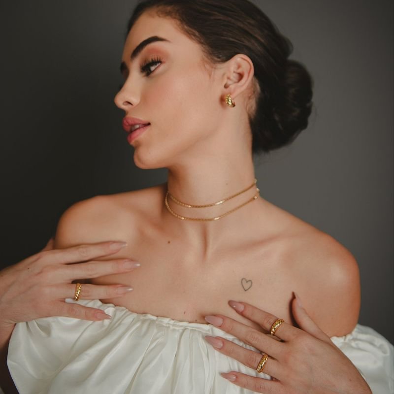 ARGOLA YSA P BANHADO A OURO 18K