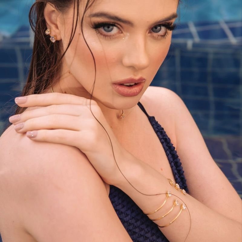 KIT TRIO GOTAS PONTO DE LUZ 5, 6, 8 ZIRCÔNIA BANHADO A OURO 18K