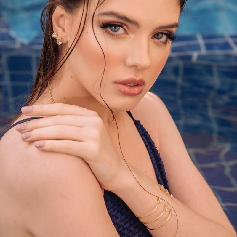 KIT TRIO GOTAS PONTO DE LUZ 5, 6, 8 ZIRCÔNIA BANHADO A OURO 18K