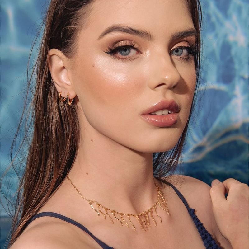 KIT ARGOLA GOTA G, M E P DOURADO FOLHEADO