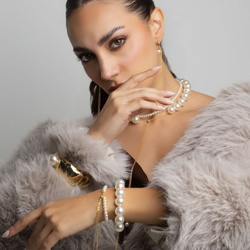 BRACELETE ALPINA PÉROLA BANHADO A OURO 18K