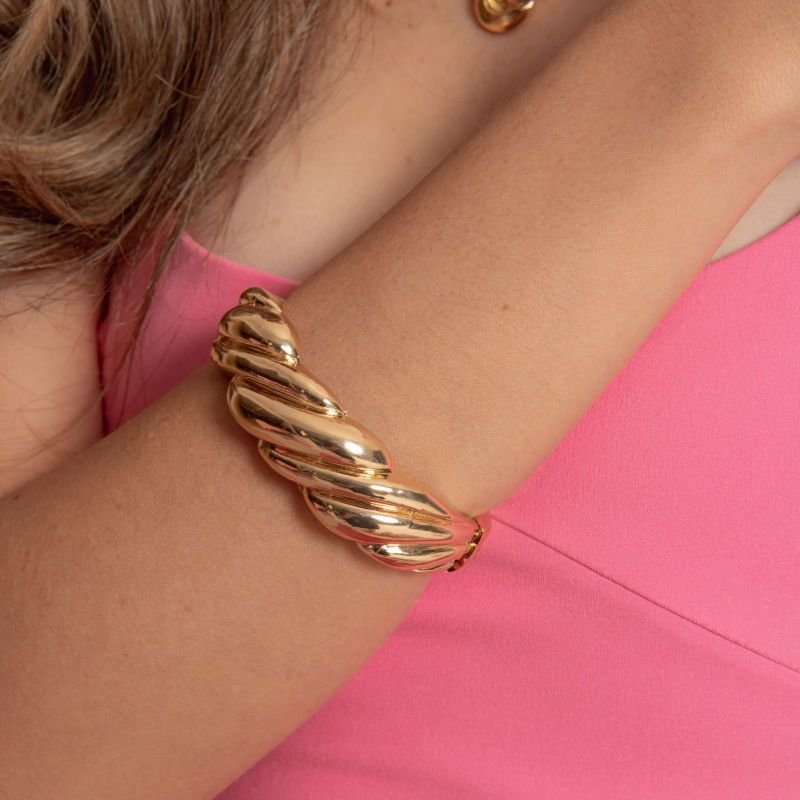 BRACELETE CROASAINT DOURADO FOLHEADO