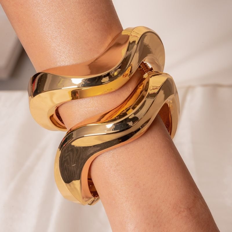 BRACELETE CURVAS MAX DURADO FOLHEADO