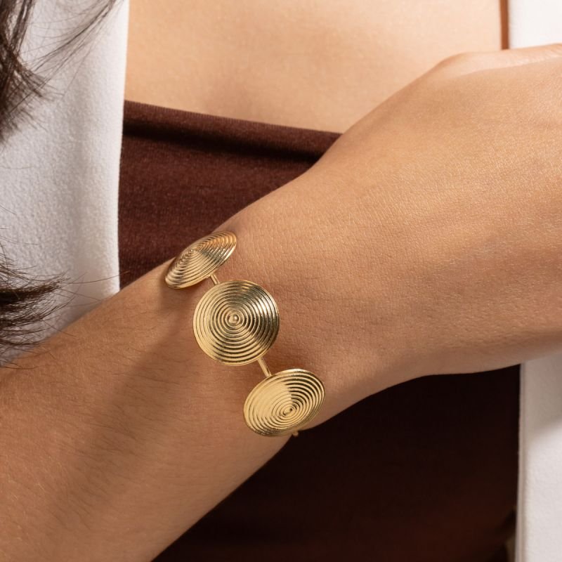 BRACELETE ESPIRAL BANHADO A OURO 18K
