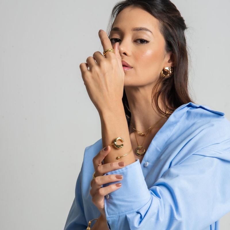 BRACELETE ETÉREA ORGANIC M BANHADO A OURO 18K