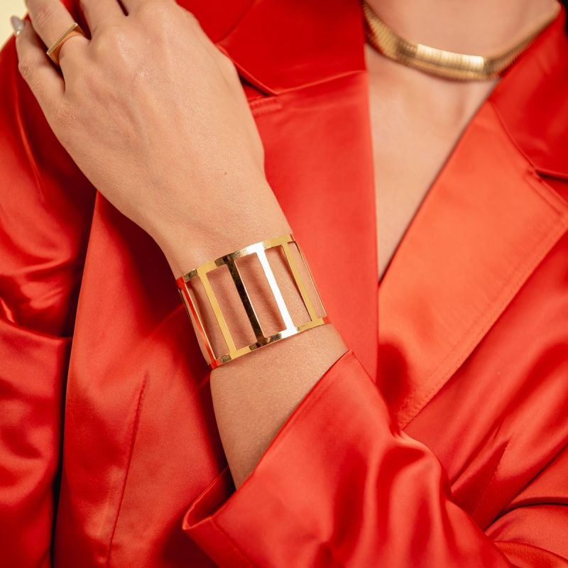 BRACELETE FANCY BANHADO A OURO 18K