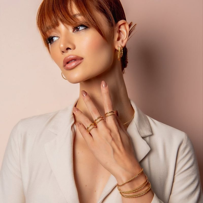 BRACELETE FIO TORCIDO PP DOURADO FOLHEADO