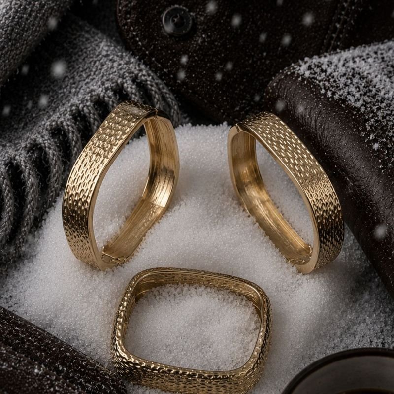 BRACELETE GEADA BANHADO A OURO 18K
