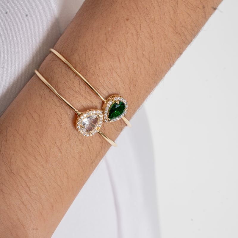 BRACELETE IMPÉRIO CRISTAL ZIRCÔNIA BANHADO A OURO 18K