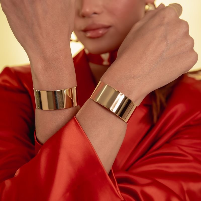 BRACELETE LISO 25MM DOURADO FOLHEADO