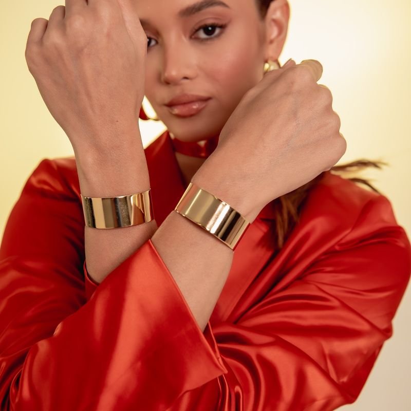 BRACELETE LISO 25MM DOURADO FOLHEADO