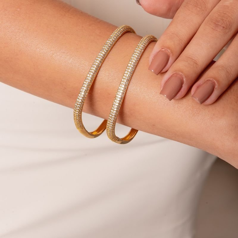 BRACELETE LUME ZIRCÔNIA DOURADO FOLHEADO