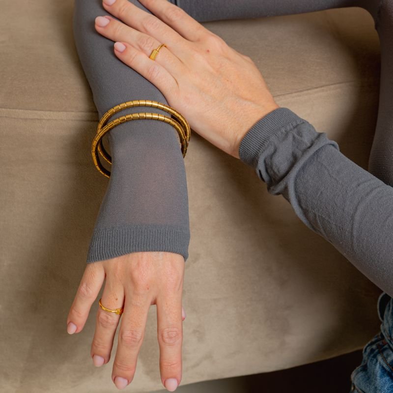 BRACELETE SERPENTE BANHADO A OURO 18K