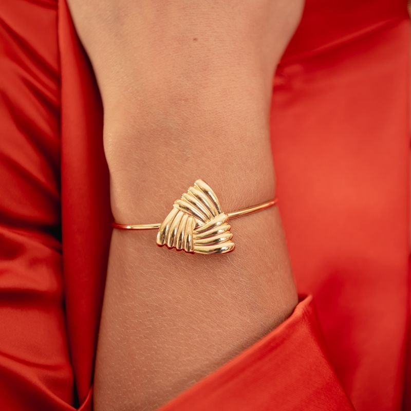 BRACELETE TRIANGULO ESPIRAL DOURADO FOLHEADO