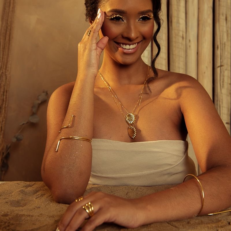 BRACELETE YOU DOURADO FOLHEADO