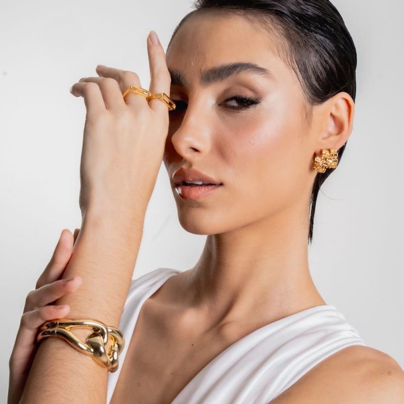 BRACELTE TRANÇADO BANHADO A OURO 18K