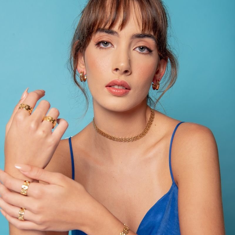 BRINCO ARGOLA QUEBRA MAR BANHADO A OURO 18K