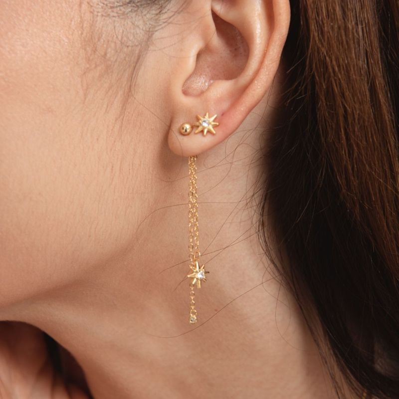 BRINCO CONSTELAÇÃO ZIRCÔNIA BANHADO A OURO 18K