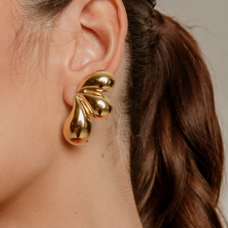 BRINCO DEGRADÊ DE GOTAS DOURADO FOLHEADO