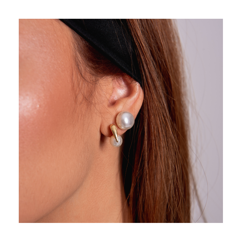 BRINCO DELICATTO PÉROLA DOURADO FOLHEADO