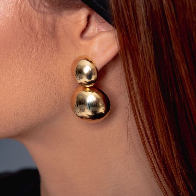 BRINCO ESFERAS DUO MAX BANHADO A OURO 18K