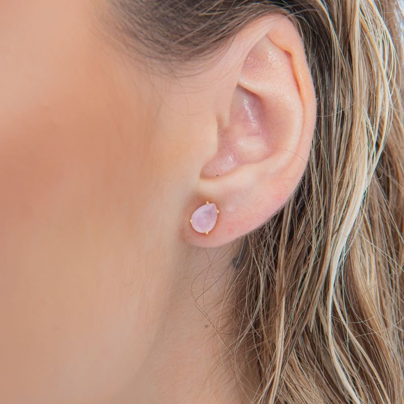 BRINCO GOTA ROSA FOSCA PP DOURADO FOLHEADO