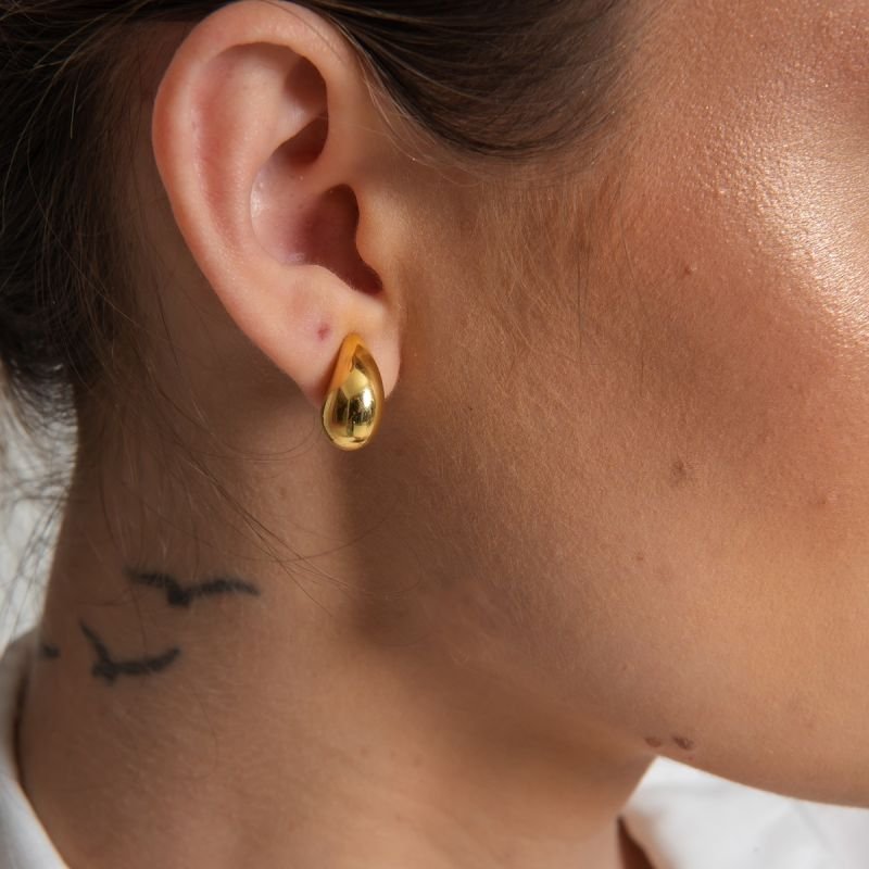 BRINCO HAILEY GOTA 16X8 ABS DOURADO FOLHEADO