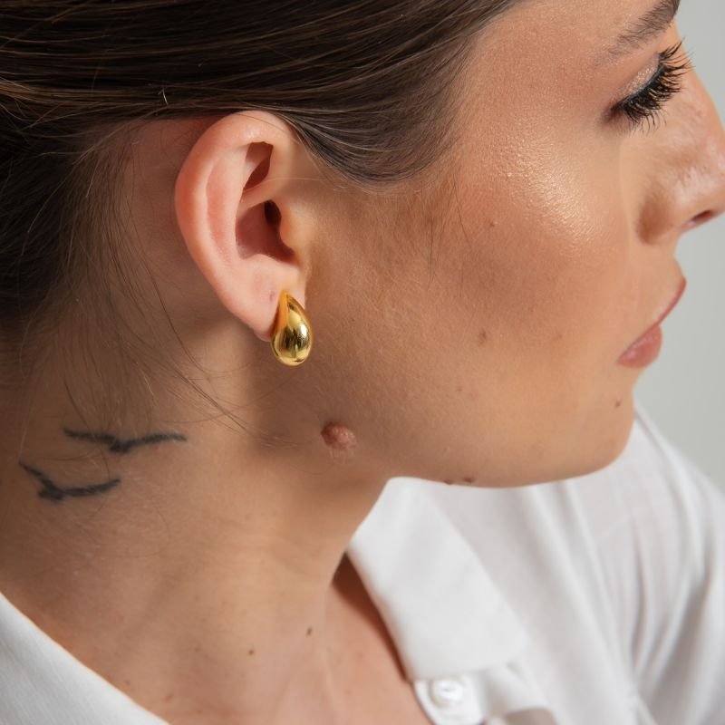 BRINCO HAILEY GOTA 16X8 ABS DOURADO FOLHEADO