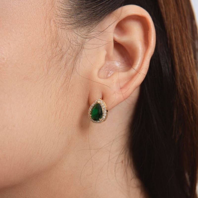 BRINCO IMPÉRIO VERDE ZIRCÔNIA BANHADO A OURO 18K