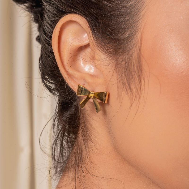 BRINCO LAÇO FOR CHRISTMAS BANHADO A OURO 18K