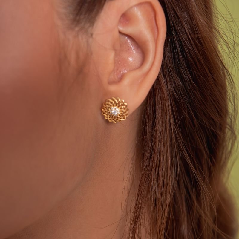 BRINCO MANDALA DOURADO FOLHEADO